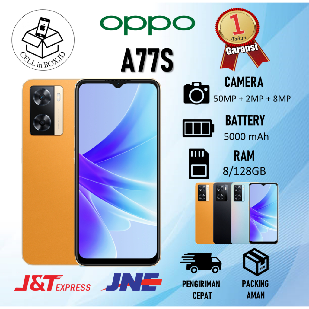 HP OPPO A77s 8/128GB FULLSET GARANSI 1 TAHUN