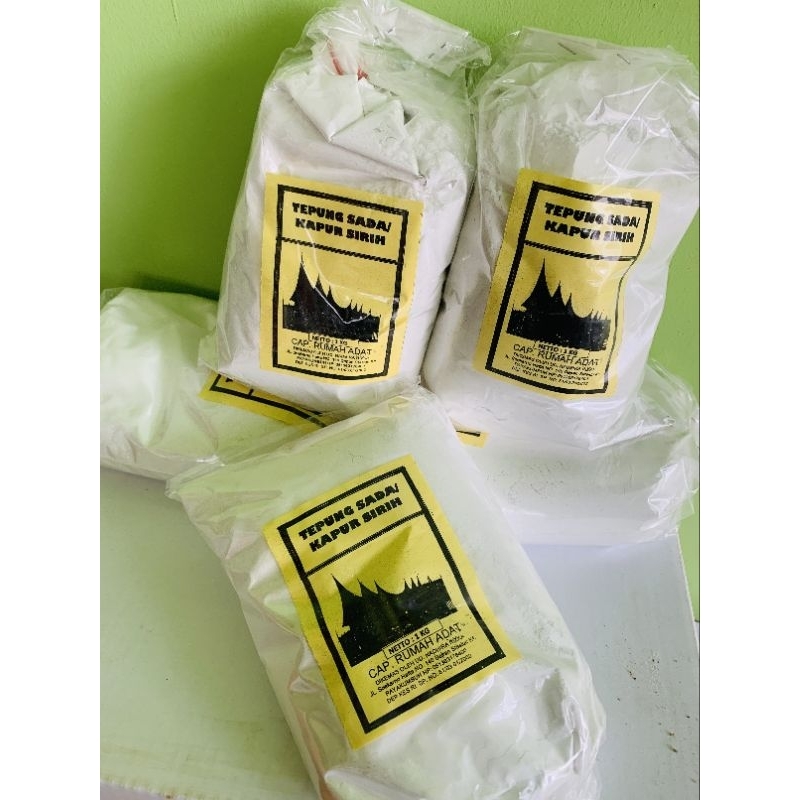 

Tepung Sada Kapur Sirih Dari Singkarak Ombilin Cap Rumah Adat 1Kg