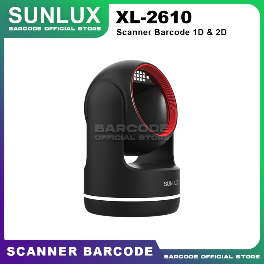 Desktop Barcode Scanner Sunlux XL-2610 Omnidirectional USB Imager Sensitif