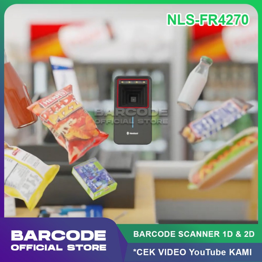 Newland FR-4270 Scanner Barcode Duduk 1D 2D Imager IP52 Scan Barang Ritel Swalayan Supermarket