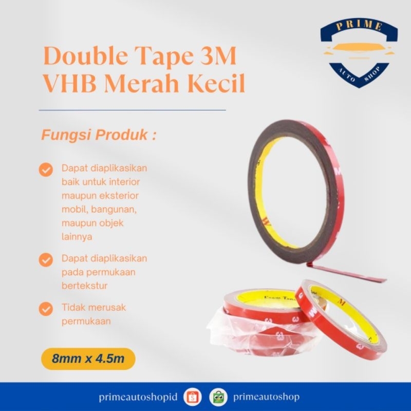 

Double Tape 3M Merah Besar Kecil / Solasi 3M Merah 4,5M