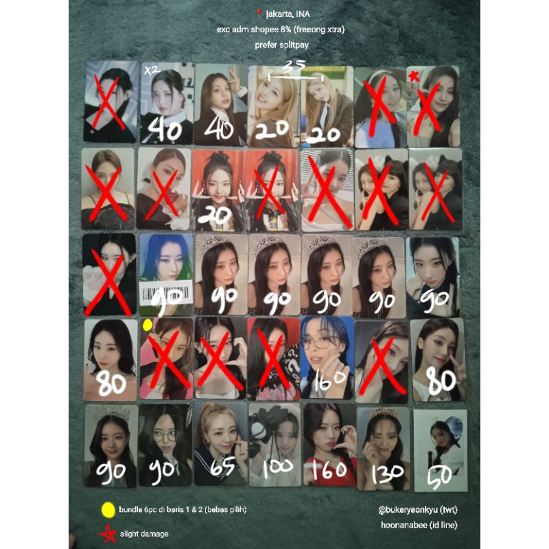 PHOTOCARD PC ITZY YUNA CHAERYEONG YEJI LIA RYUJIN MURAH CHESHIRE CHECKMATE
