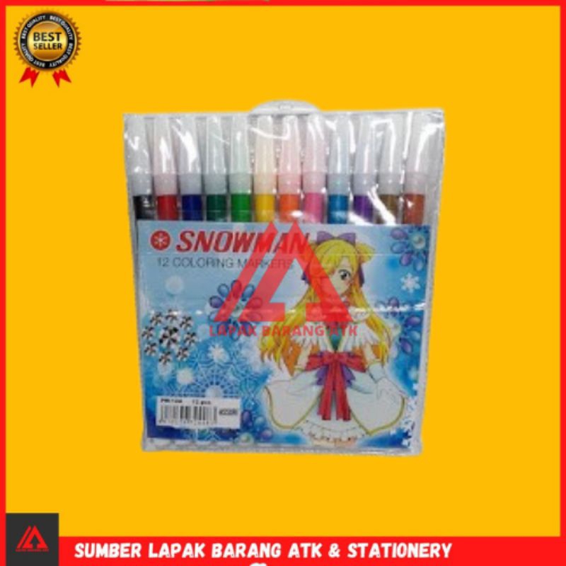 

Spidol snowman 12 Warna, Perlengkapan mewarnai