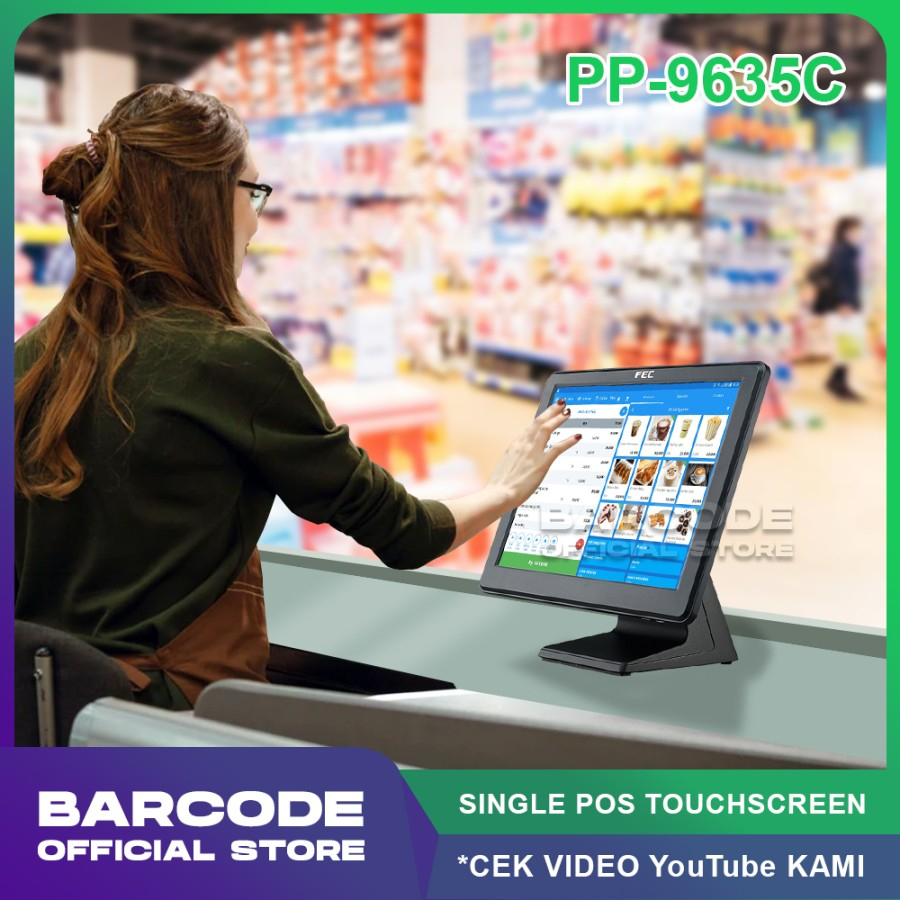 FEC PP 9635C Mesin Kasir Touchscreen Windows Komputer Resto Cafe Retail POS