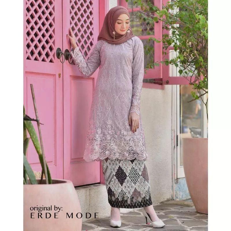 Tunik Padang Tille ~ Baju Atasan Kebaya Muslim Lengan Panjang Modern Pakaian Tradisional Adat Jawa U