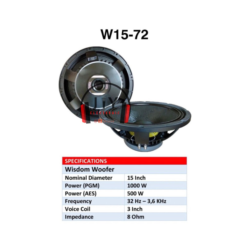 Speaker Komponen Wisdom 15 inch W15-72 W15 72 W1572 Original