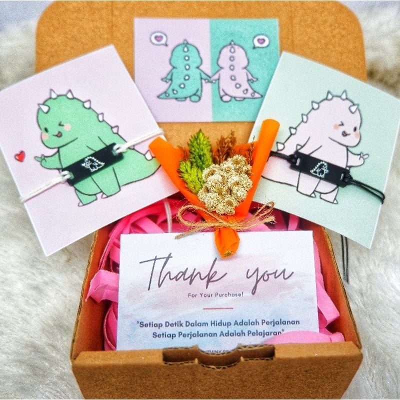 [READY STOK] Gelang Dino Couple Viral Tiktok Pasangan Gelang Dino Persegi