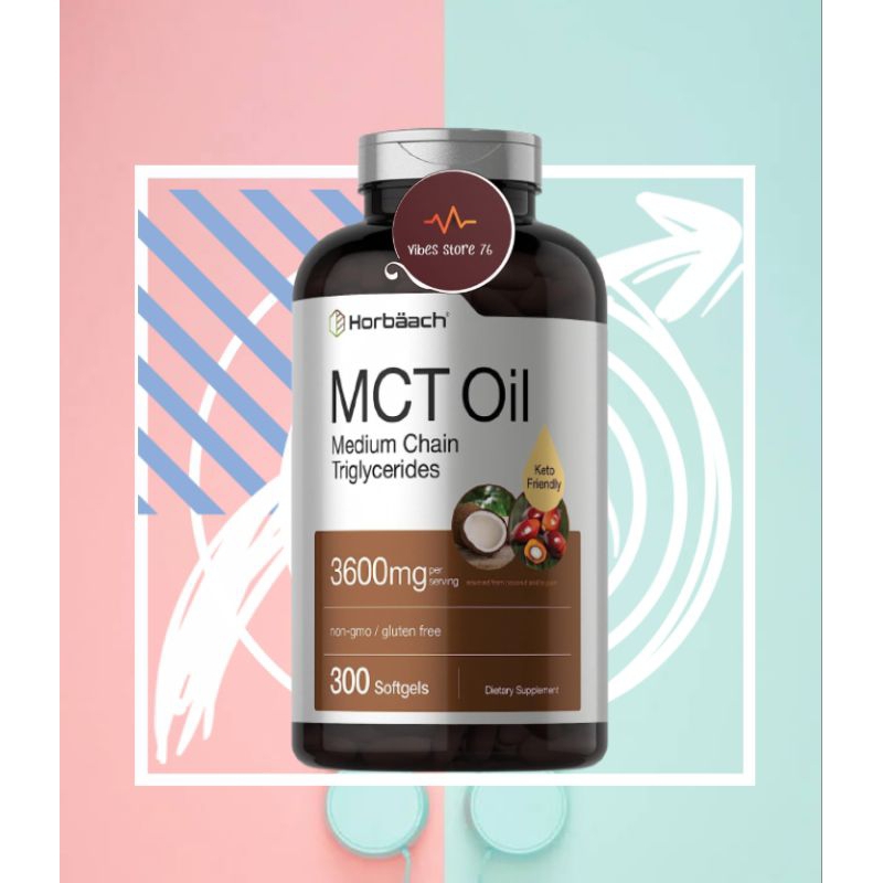 Horbaach Keto MCT Oil Capsules | 3600 mg | 300 Softgels | Coconut Oil