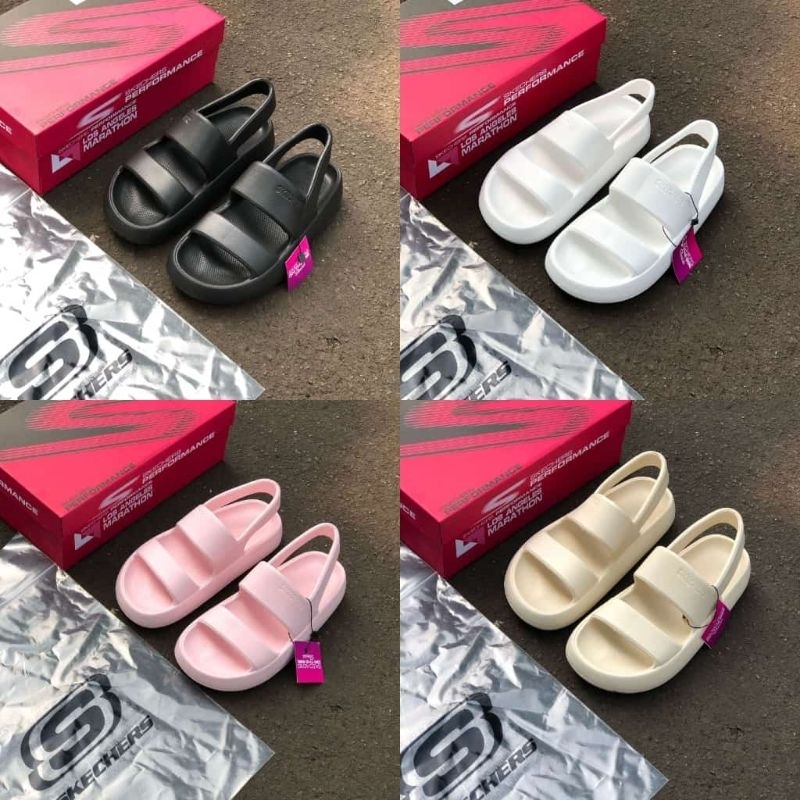 SEPATU SANDAL SELO SKECHERS WANITA ORIGINAL / SEPATU SANDAL SLIP ON WANITA SKECHERS ORIGINAL