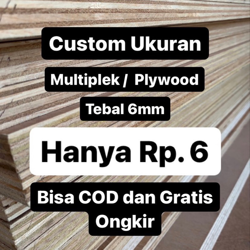 Custom Ukuran Triplek Tebal 5mm Plywood Multiplek Halus