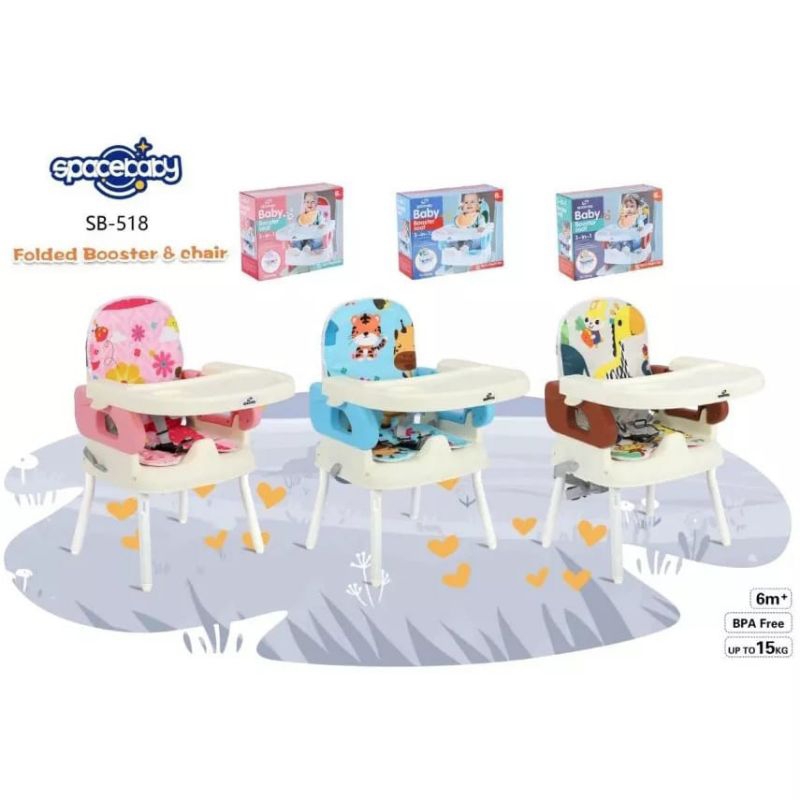Spacebaby SB 518 3 in 1* Booster Seat Chair SB 518  3 IN 1* Baby Chair Booster* Baby Seat Kursi Maka