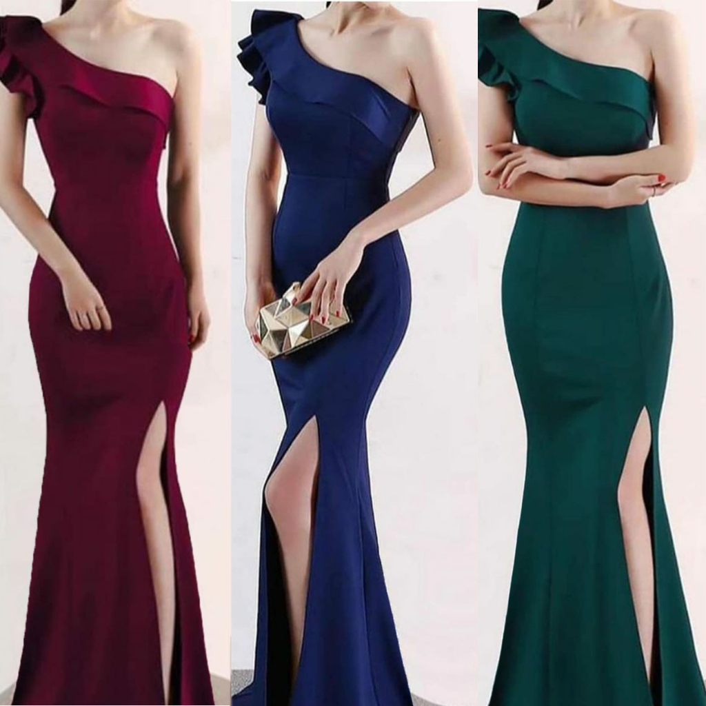 5990 DRESS WAKANA LONG DRESS PARTY / DRESS PESTA PANJANG MODEL DUYUNG BHN SCUBA PREMIUM