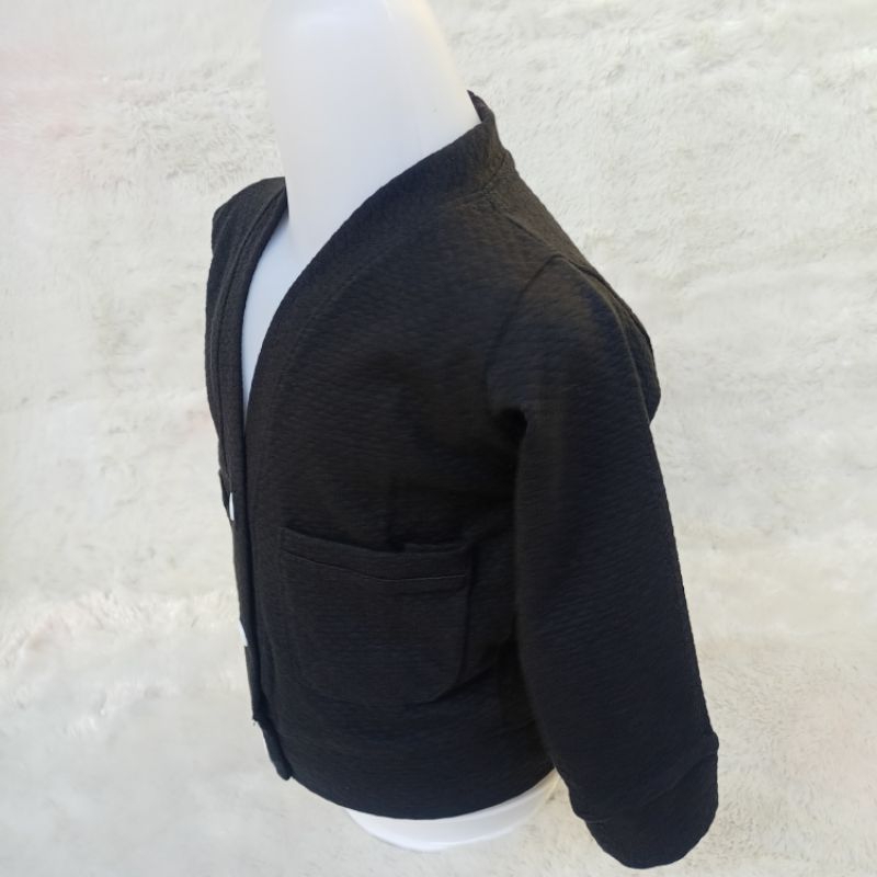 Cardigan Saku 1-4 Tahun Kardigan Anak Waffle knite Cardi Unisex Laki Laki Perempuan