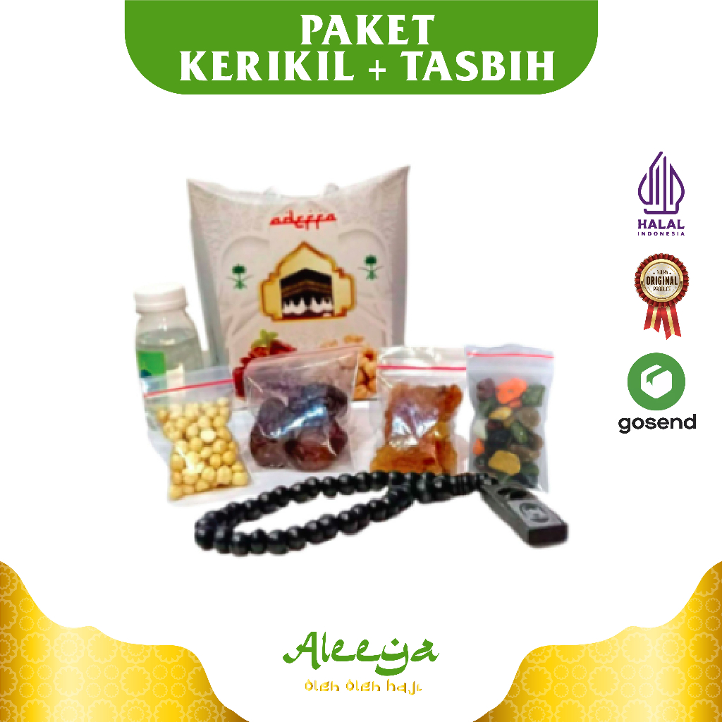

paket oleh oleh haji dan umroh premium + coklat Kerikil + tasbih + dus jinjing / tenteng paperbag botol zamzam 50 ml unik menarik kismis kurma kacang arab