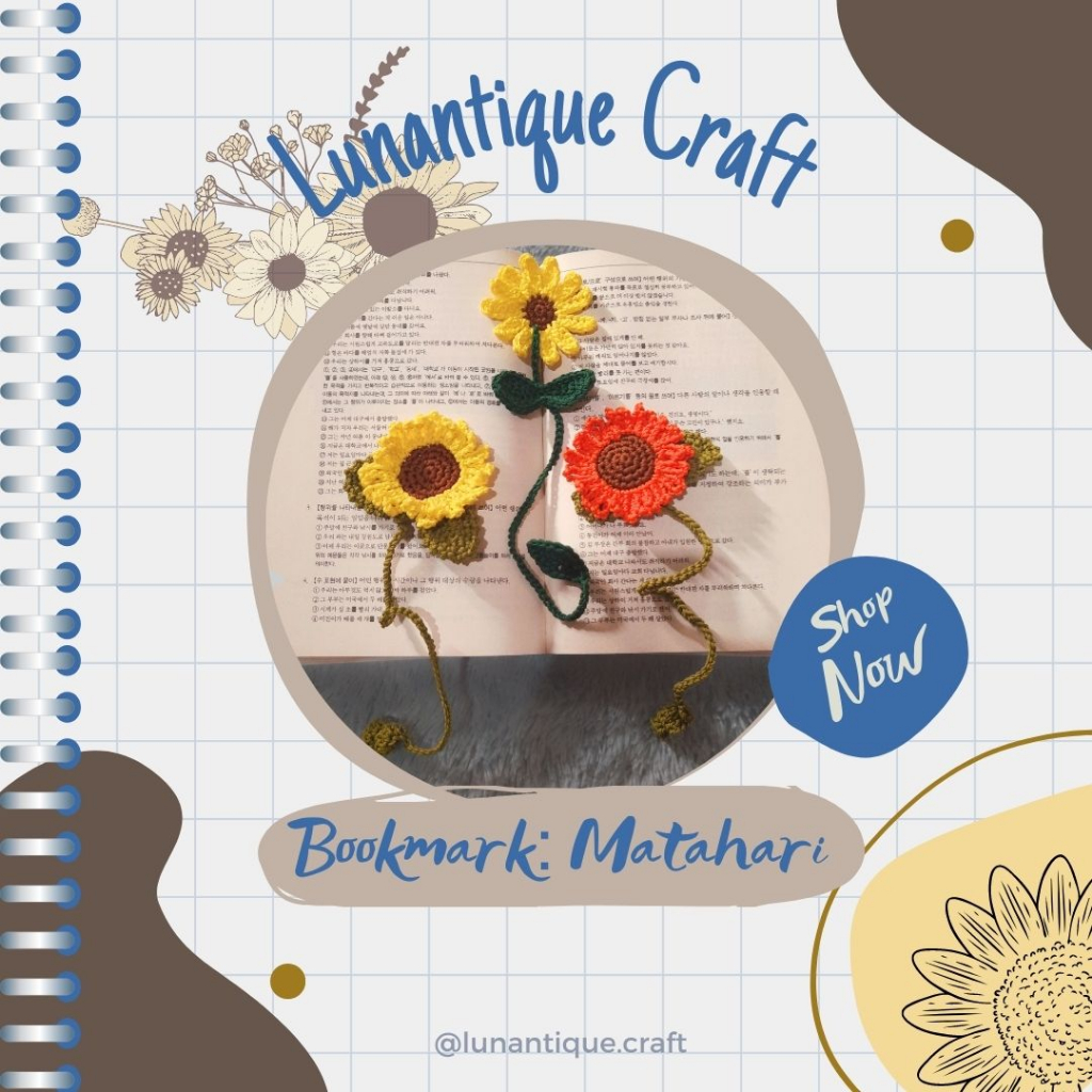 

[Bookmark Crochet] Penanda Buku Handmade - Bunga Matahari