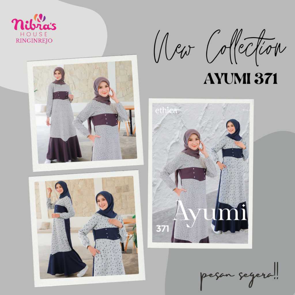 AYUMI 371 / GAMIS ETHICA TERBARU / GAMIS ETHICA / AYUMI 371 NAVY / AYUMI 371 PURPLE / GAMIS DEWASA A