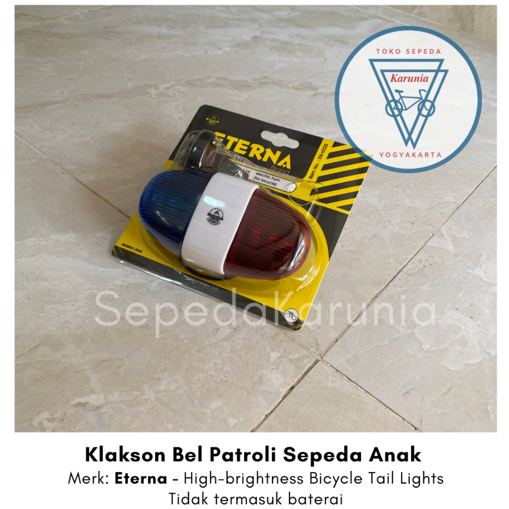 Bel Sepeda Anak Bel Patroli Polisi Ambulance Ambulans Merk ETERNA - Dengan Musik + Lampu