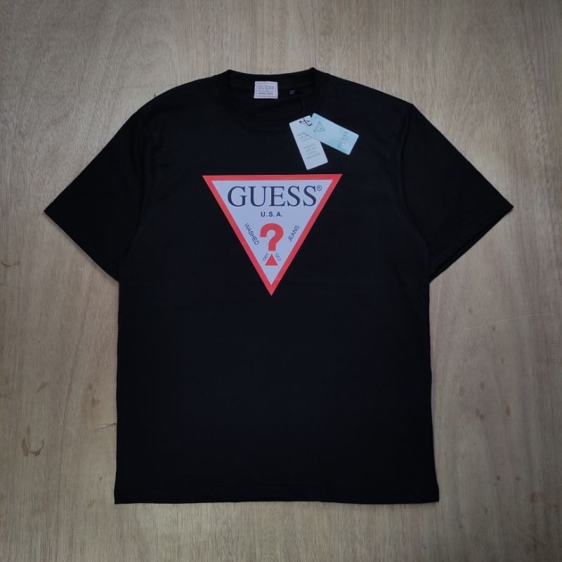 KAOS OVERSIZED GU3SS LOGO BASIC PRINTED BLACK TEES BESTSELLER