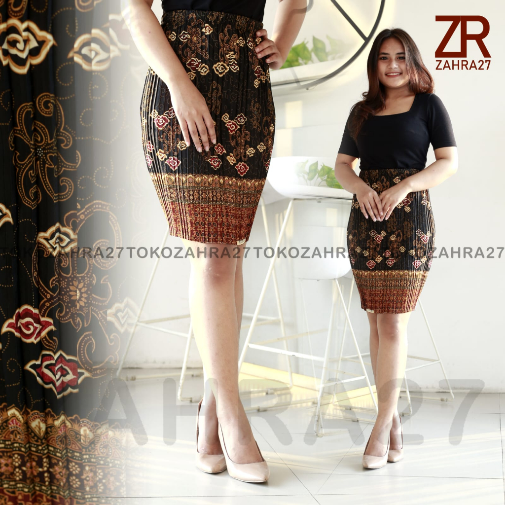 Rok Plisket Pendek Batik MOTIF CAMPURAN