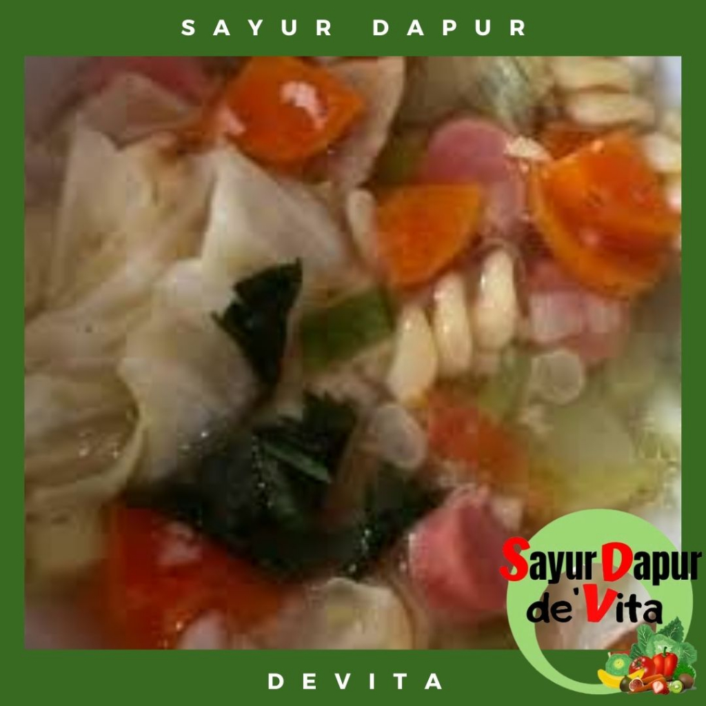 

Sayur Sop Segar Sosis, makaroni pentol daging siap makan