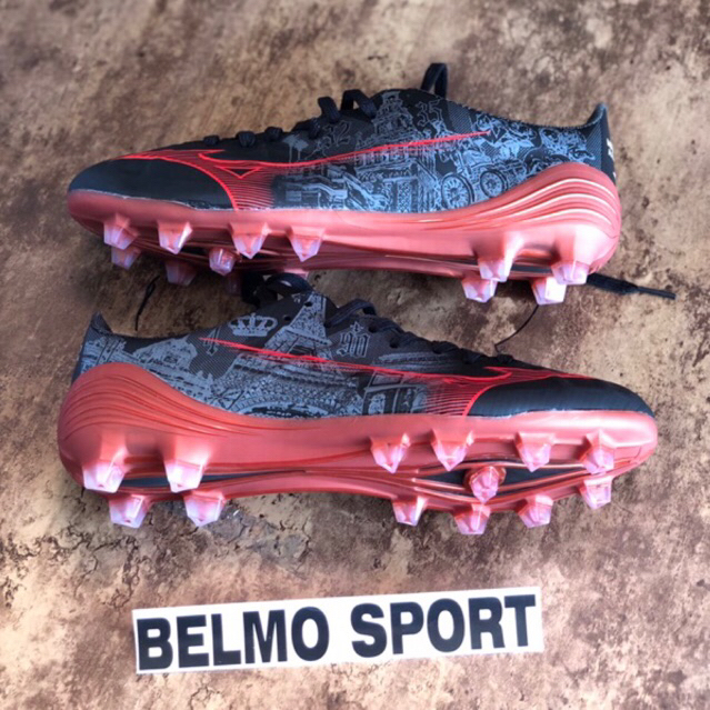 Sepatu Bola Mizuno Alpha Sergio Ramos Black Red
