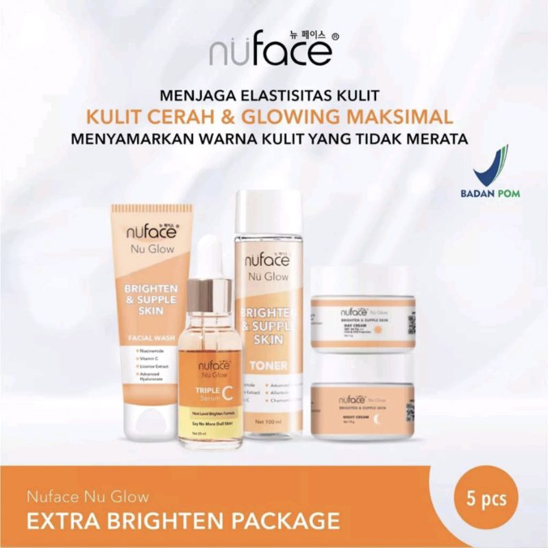 Nuface skincare Fuji Brighten dan supple skin package paket Brightening Nu face Nu