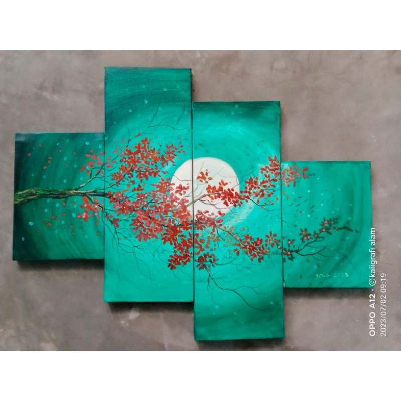 lukisan fanel murah / lukisan bunga sakura