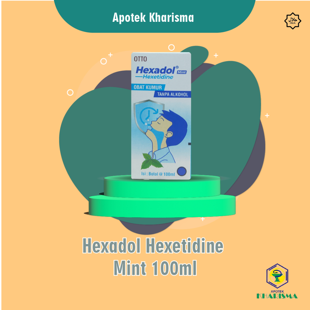 Hexadol Hexetidine  Mint Tanpa Alkohol 100ml