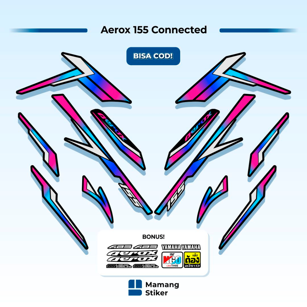 Striping Aerox Connected Variasi (21) New 2020 2021 2022 2023 Original 155 VVA NVX List Gold Doff Ma