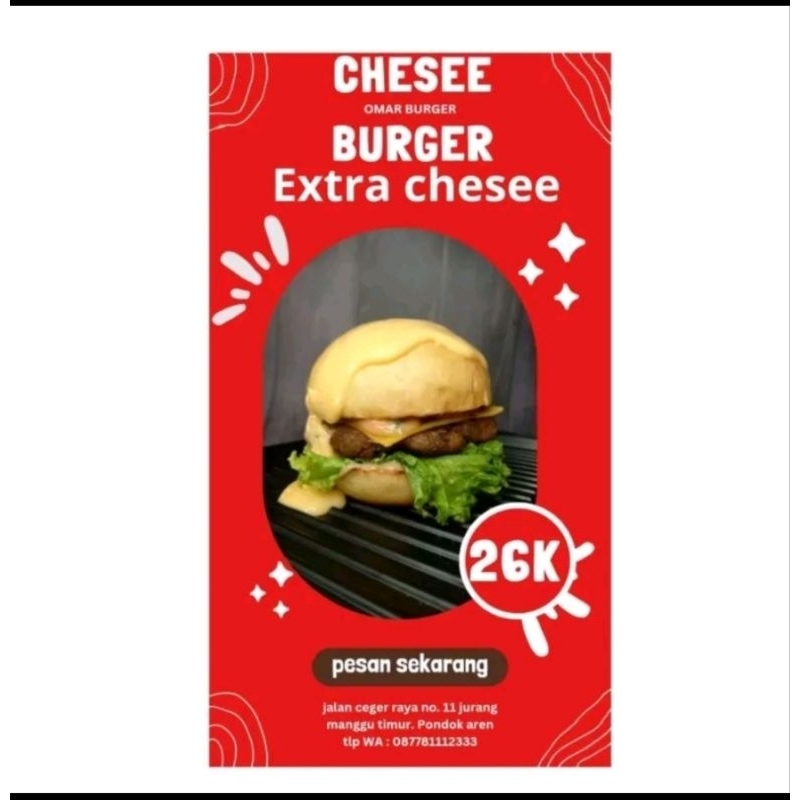 

cheese burger extra cheese