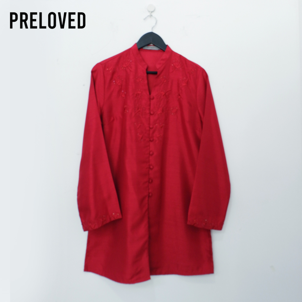 PRELOVED ACCENT Atasan Wanita Dengan Bordir Baju Kondangan - Red