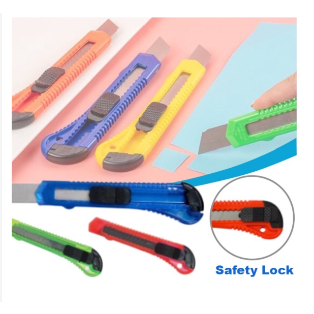 

GROSIR [1KARTON] Pisau Cutter Ukuran Besar Tajam 18mm Transparan Warna Warni Perlengkapan ATK untuk unboxing paket PR108