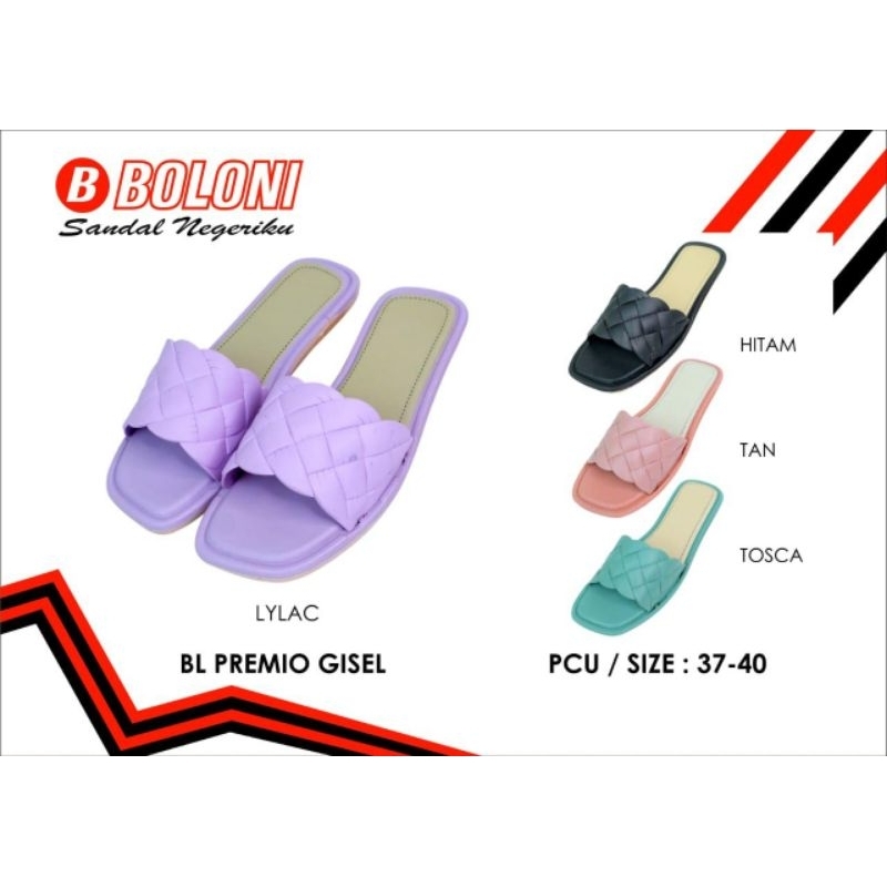 Sandal boloni gisel//sandal selop wanita/sandal anti slip/ sandal santai..