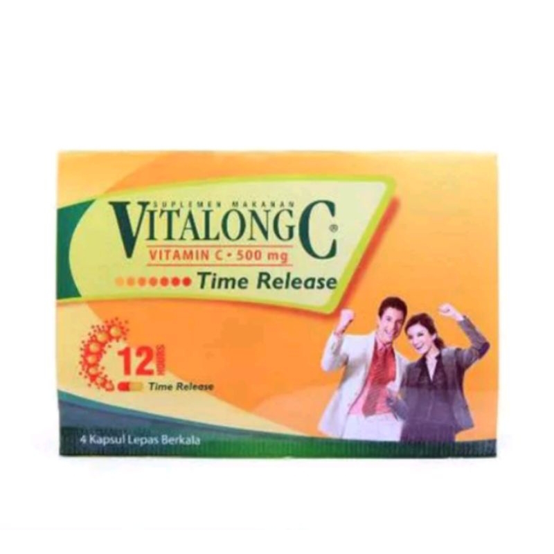 VITALONG C 500MG ZINC 12 HR TIME RELEASE 1 STRIP ISI 4 KAPSUL VITAMIN DAYA TAHAN TUBUH