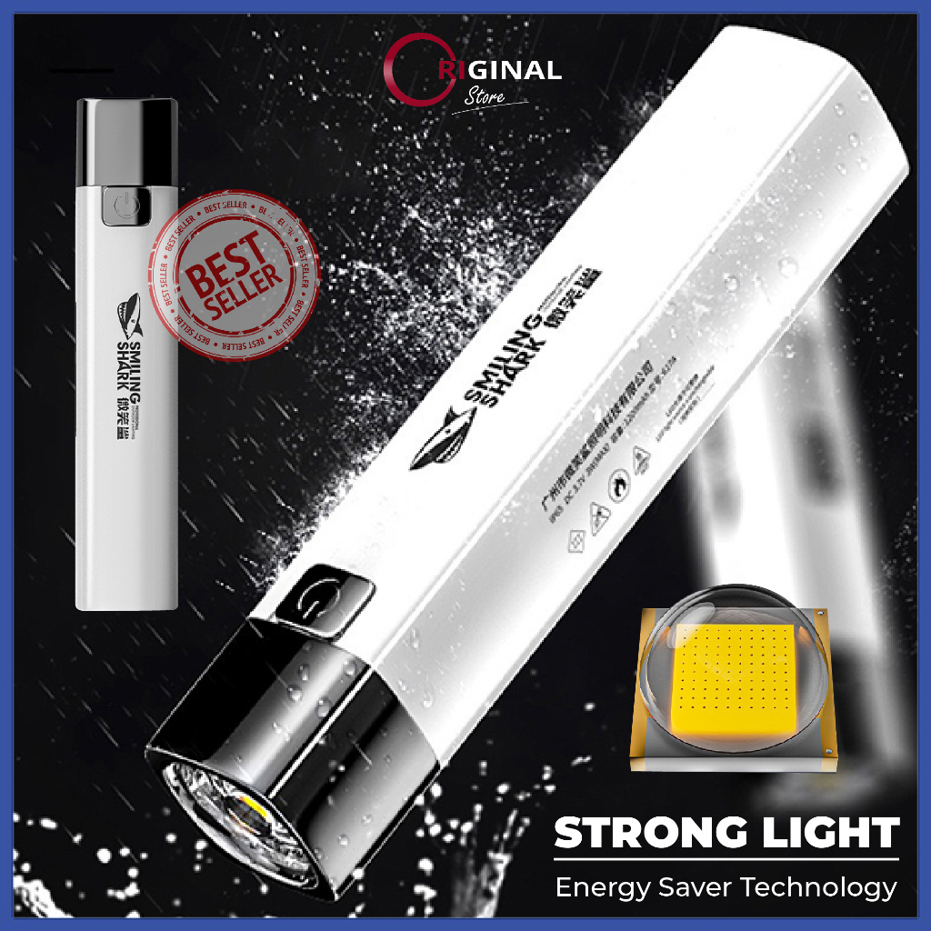 Bonkyo Senter LED Super Terang hingga 600 meter (ORIGINAL)/ Jarak jauh/ kekuatan seluler/ Senter Pol