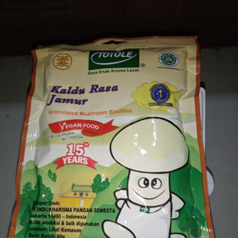 

Kaldu jamur merk Totole 80 gram vegan food