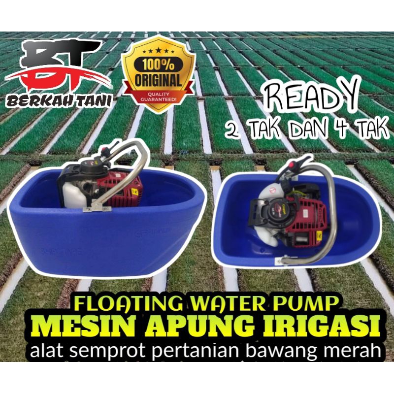 Floating water pump / pompa apung irigrasi / penyemprot brambang / mesin siram bawang merah 4 tak/ m