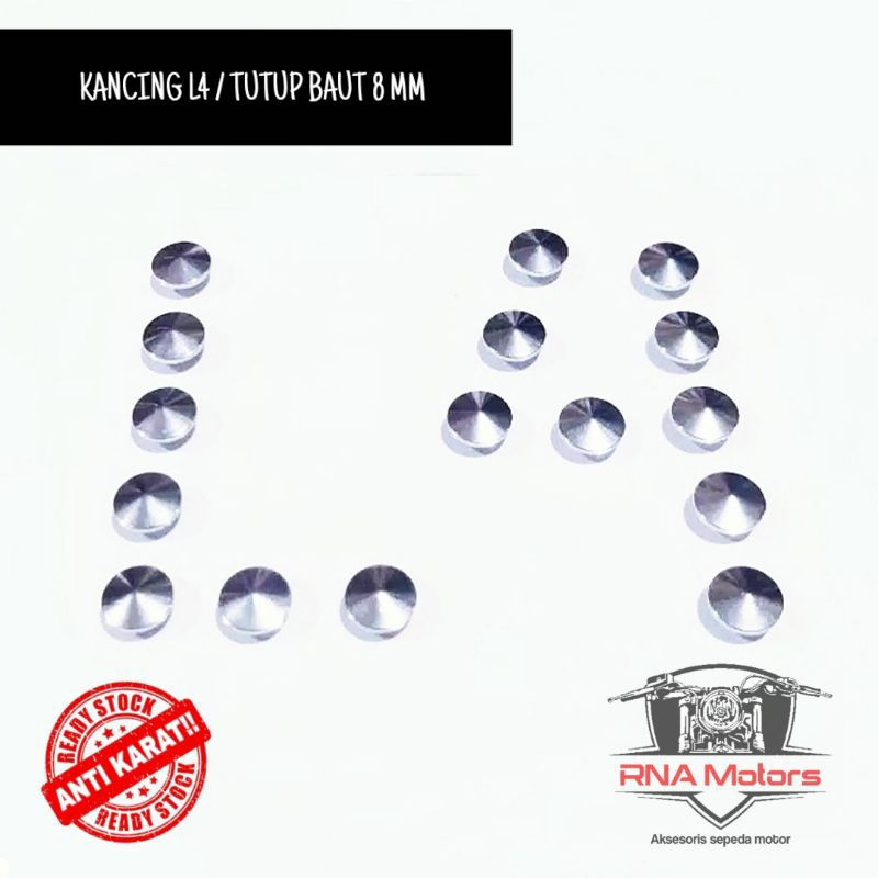 KANCING L4 / TUTUP BAUT 8MM KROM ANTI KARAT