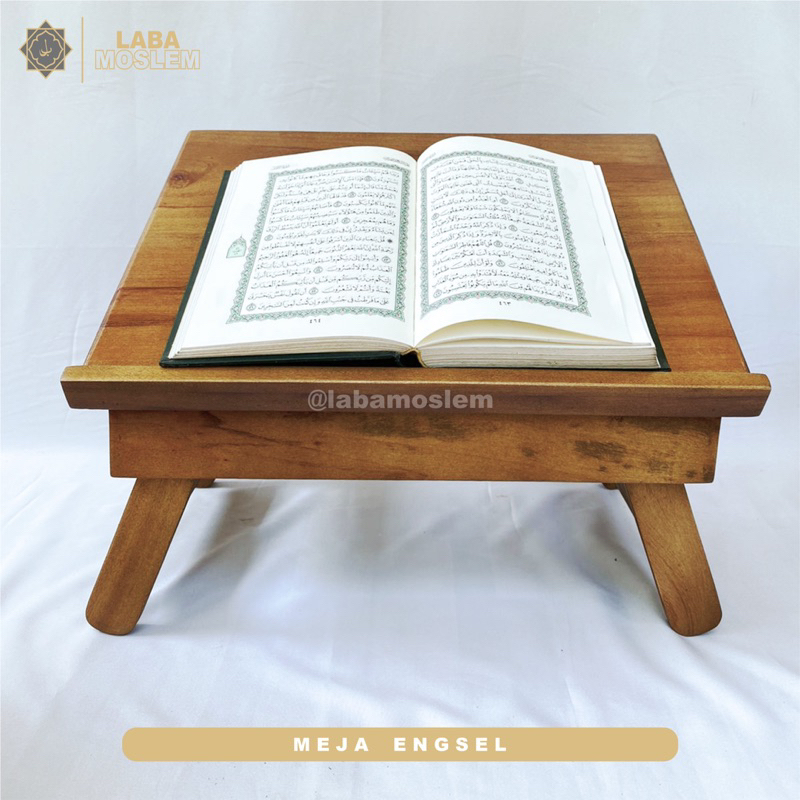 Meja Lipat Engsel Kayu Mahoni untuk Dudukan Laptop