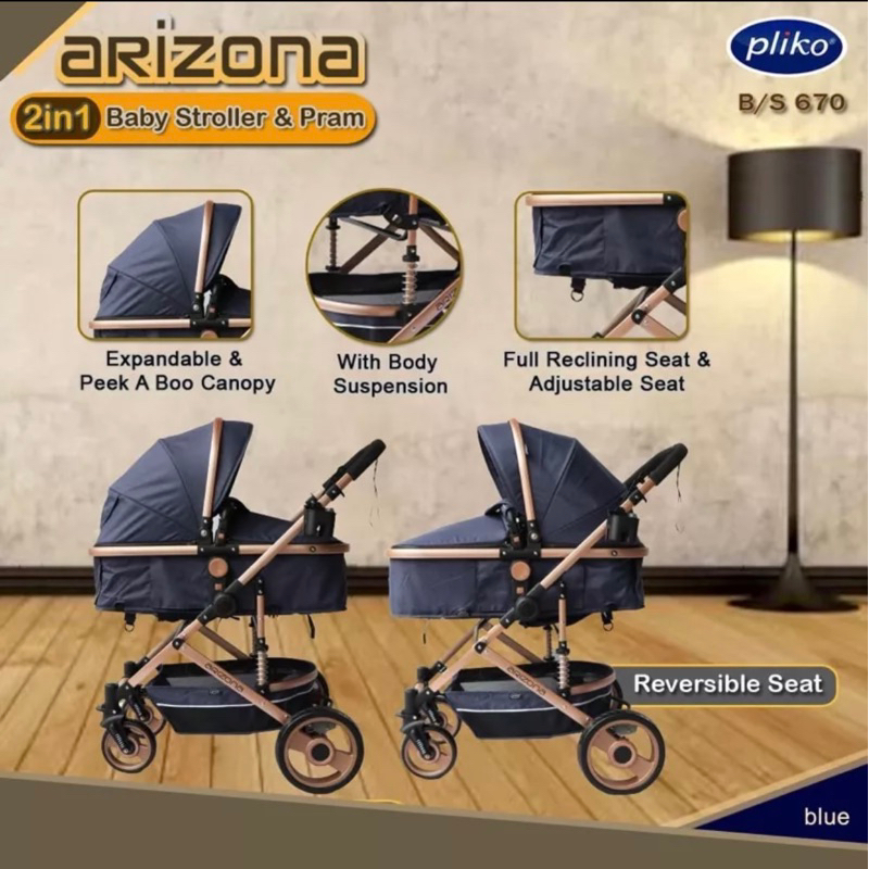 Preloved stroller bayi pliko arizona blue