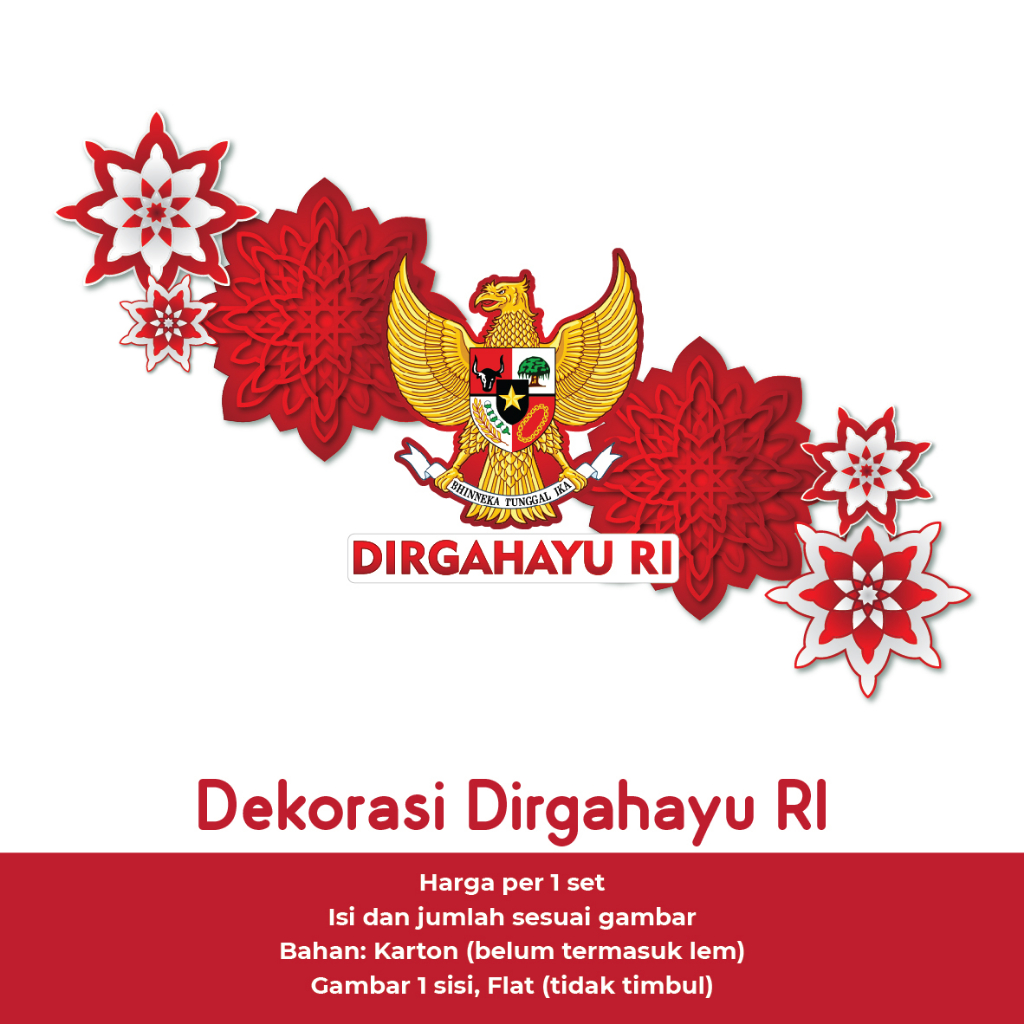 DEKORASI DIRGAHAYU INDONESIA MERAH PUTIH 17 AGUSTUS 1945 AGUSTUSAN DEKOR BALON BUNTING FLAG