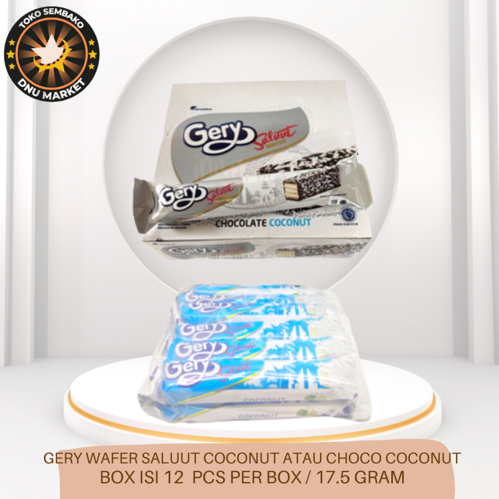 

GERY WAFER SALUUT COCONUT ATAU CHOCO COCONUT / BOX (ISI 12pcs) | 20 / 17.5 GRAM