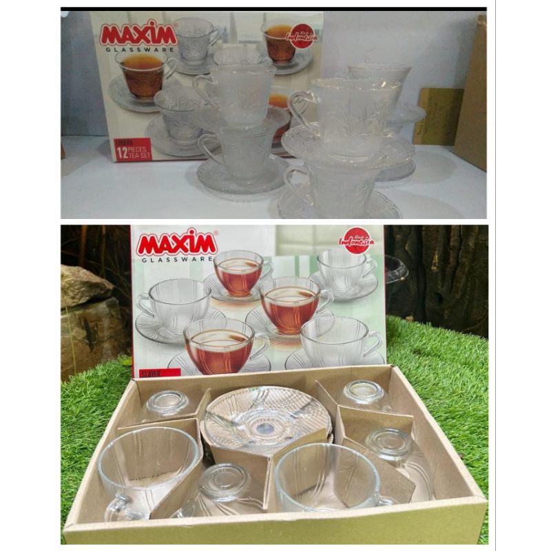 SET CANGKIR CAWAN MAXIM GLASSWARE 12PC