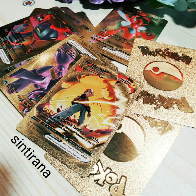Kartu Pokemon Gold Emboss Satuan Pokemon Card Emas Timbul