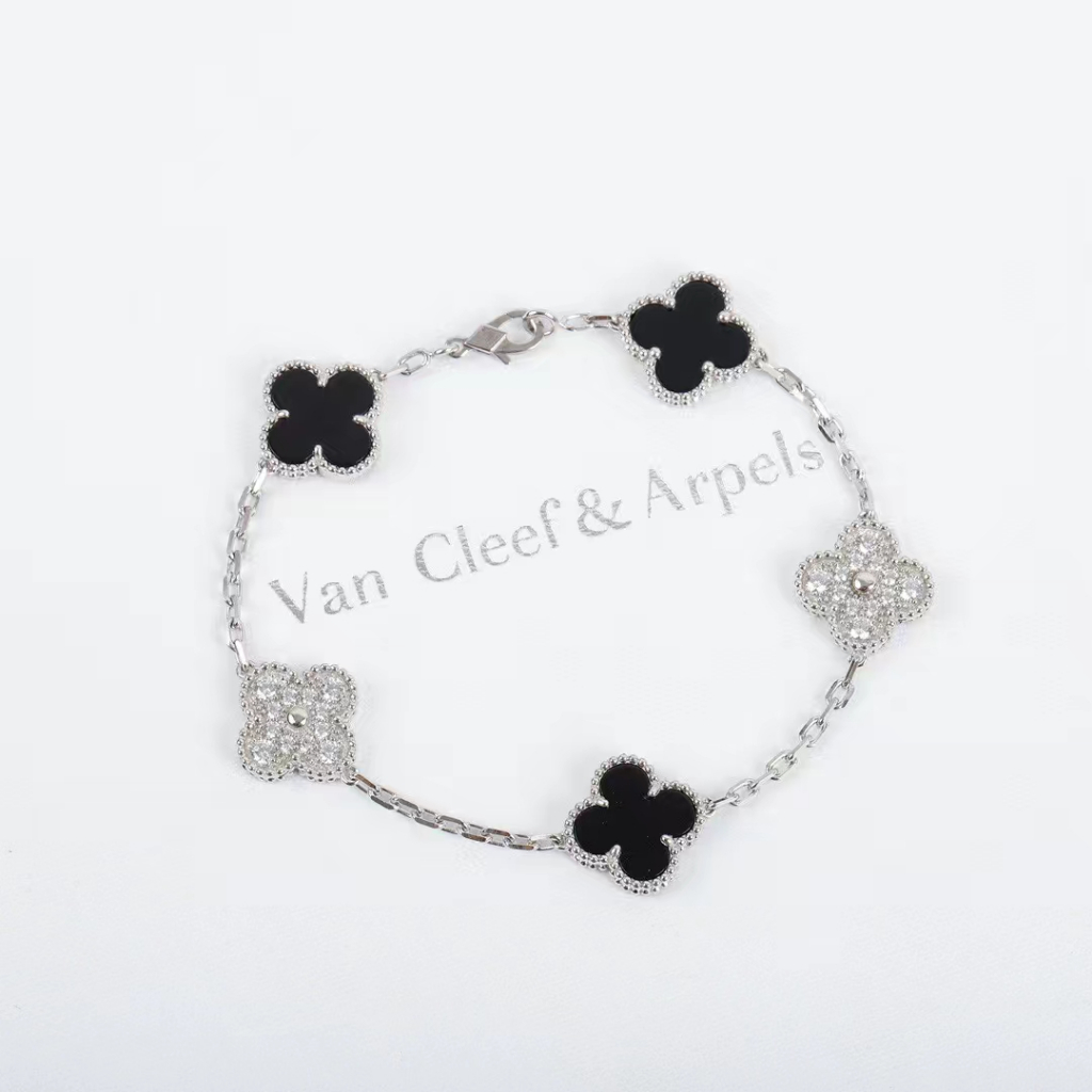 Vca Van Cleef&Arpels five flower bracelet with diamond