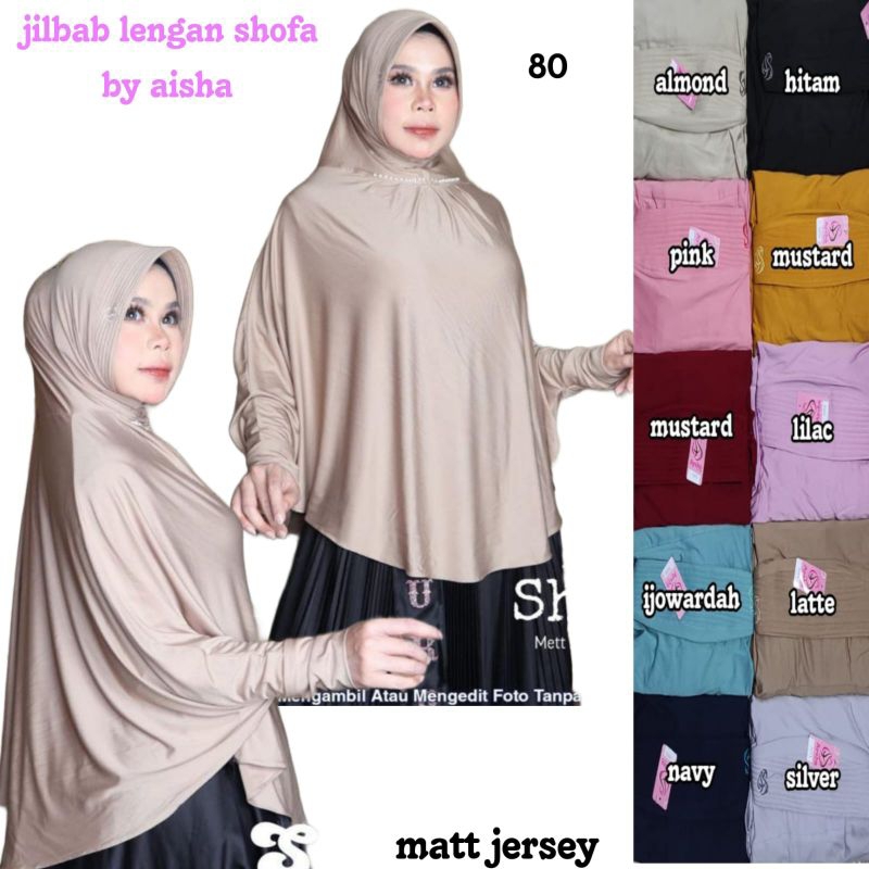jilbab lengan shofa jenia by Aisha hijab/ jilbab lengan swaroski