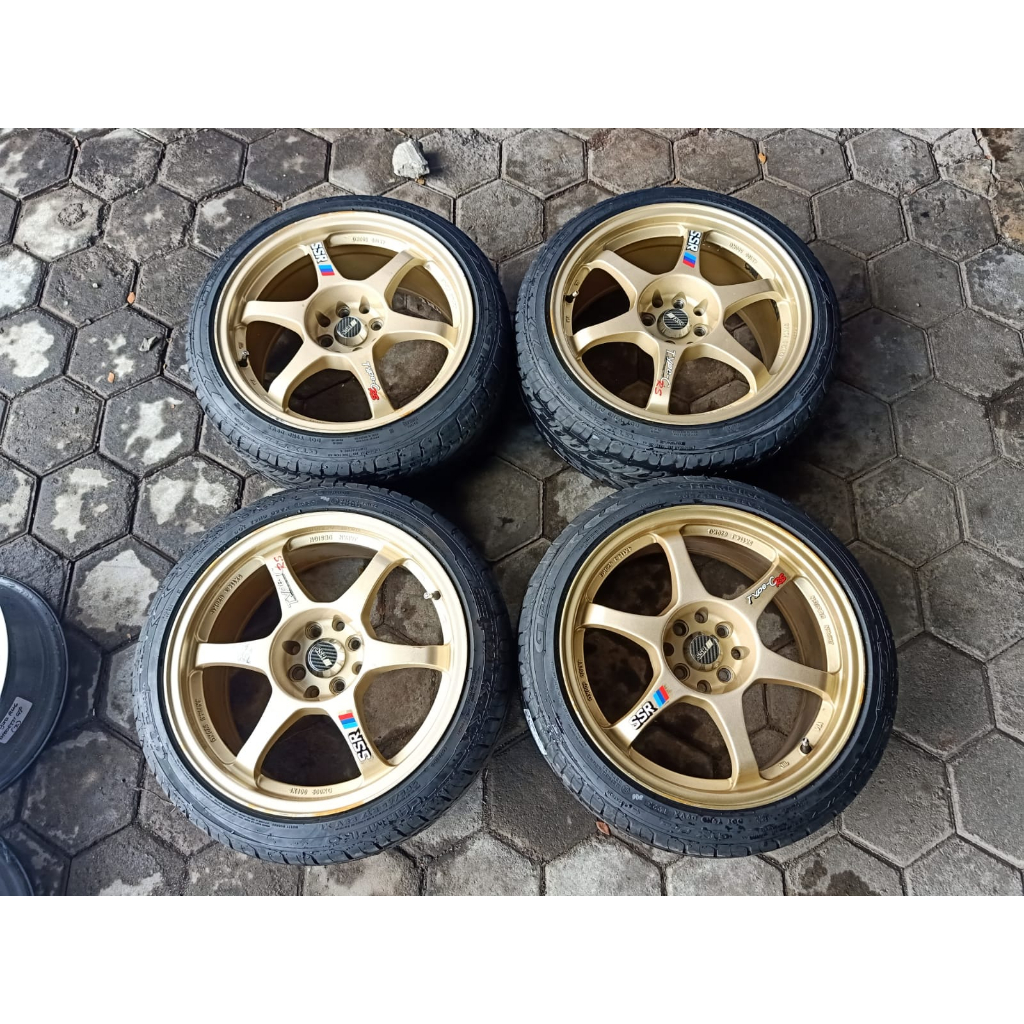 Velg Mobil Bekas SSR Type-C Ring 17 Lebar 8 Lobang Baut 4 Et38 Ban 205 45 R17 GTX Pro