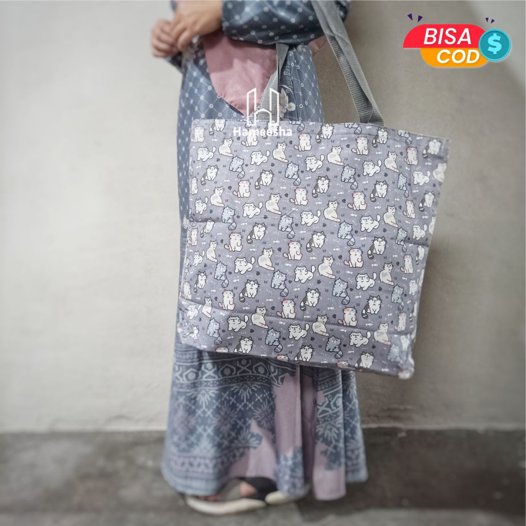 Hameesha LAUNDRY BAG JUMBO Tas laondry baju pakaian model totebag jinjing Tote besar bahan kain kanv