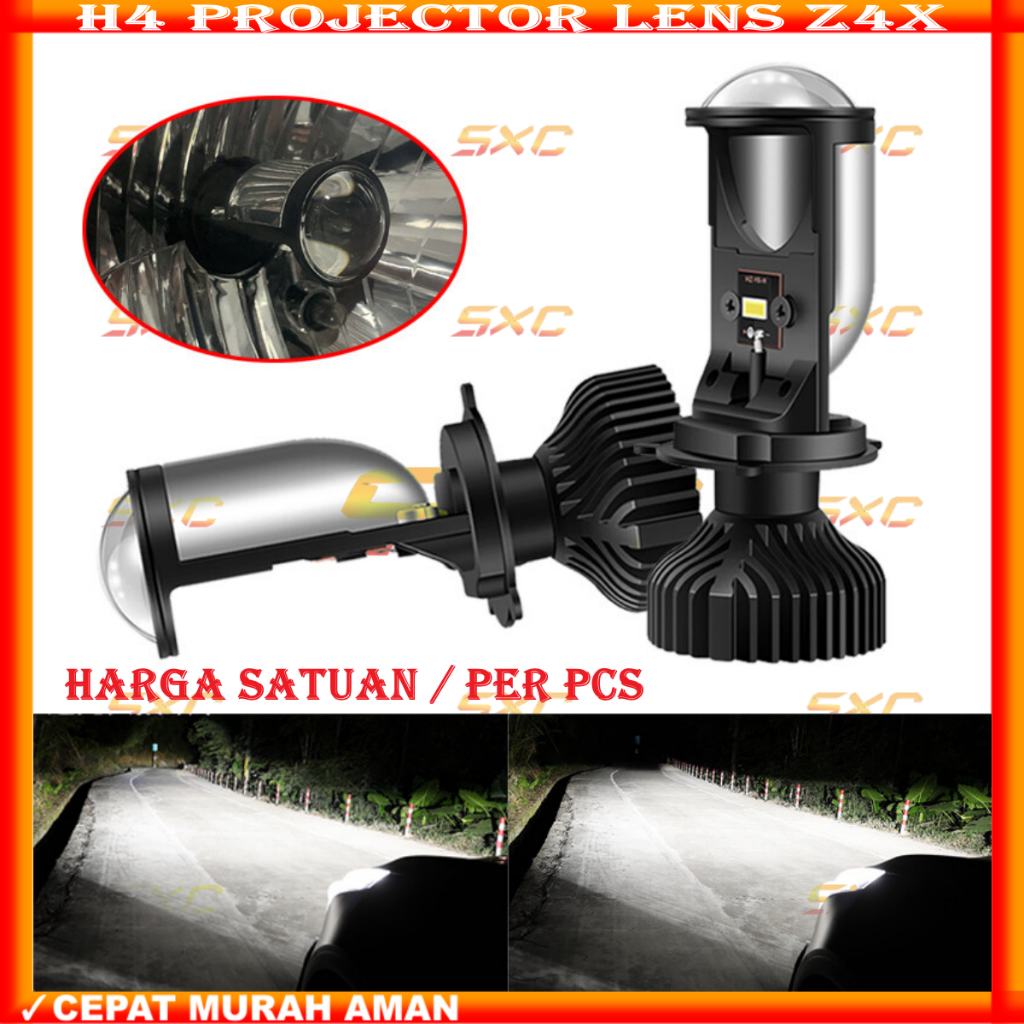 ORIGINAL LAMPU LED Z4X H4 PROJECTOR LENS PROJIE H4 LED MOTOR MOBIL HEADLIGHT H4 PROJIE MINI