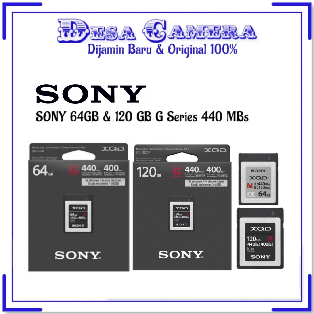 Memory XQD SONY 64GB & 120 GB G Series 440 MBs